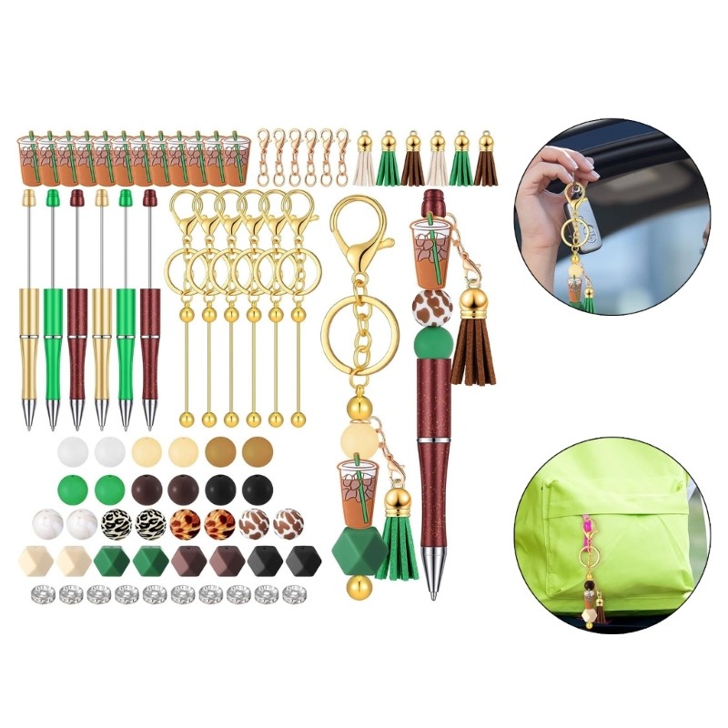86Pcs DIY Bead Ballpoint Pen Set, for Kid Adult Christmas Gift