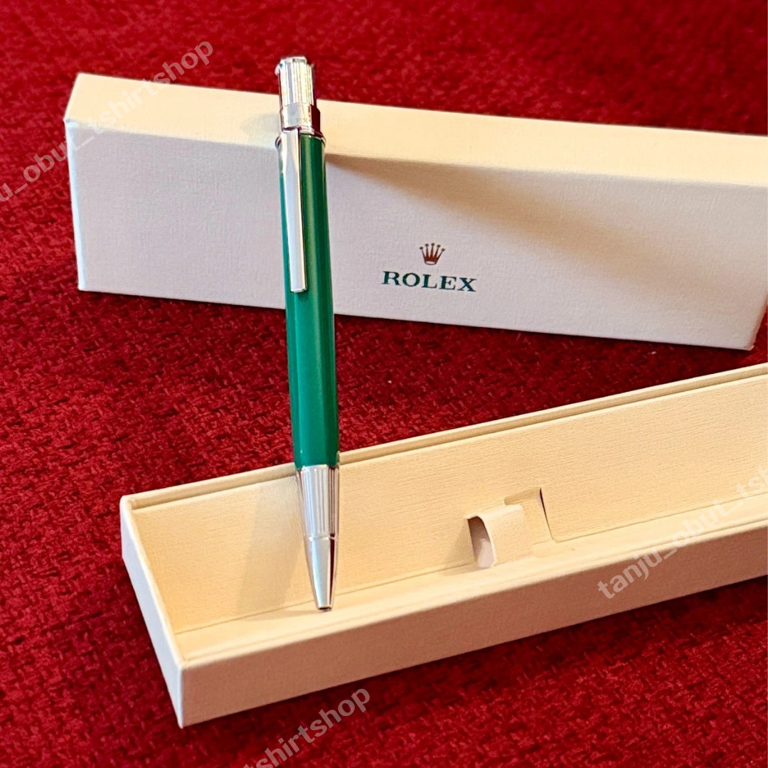 Auction Now Rolex Ballpoint Pen Green & Chrome Store VIP Gift Set With Box