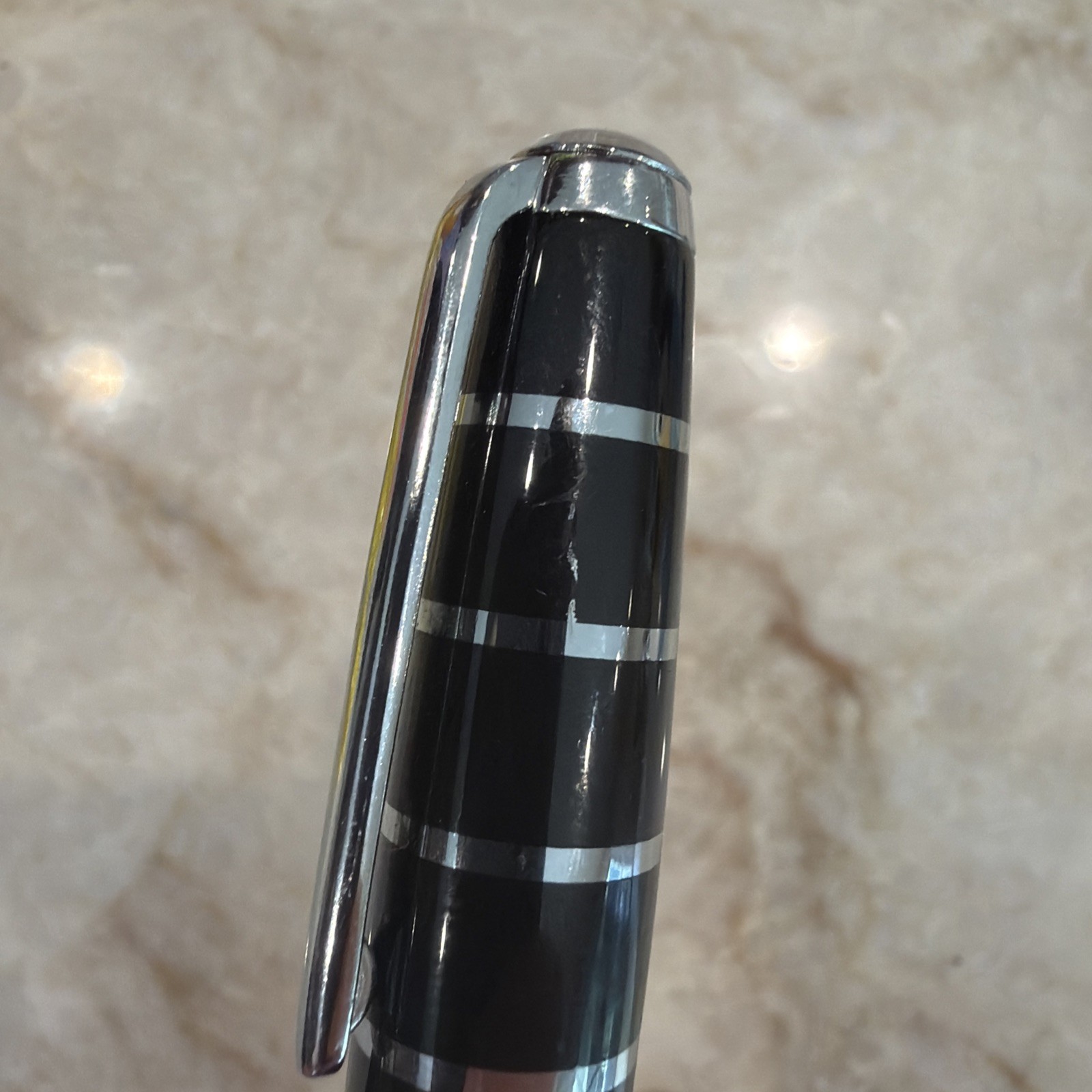 Montecristo Ballpoint Pen Built-in Twist Cigar Hole Punch Black Enamel