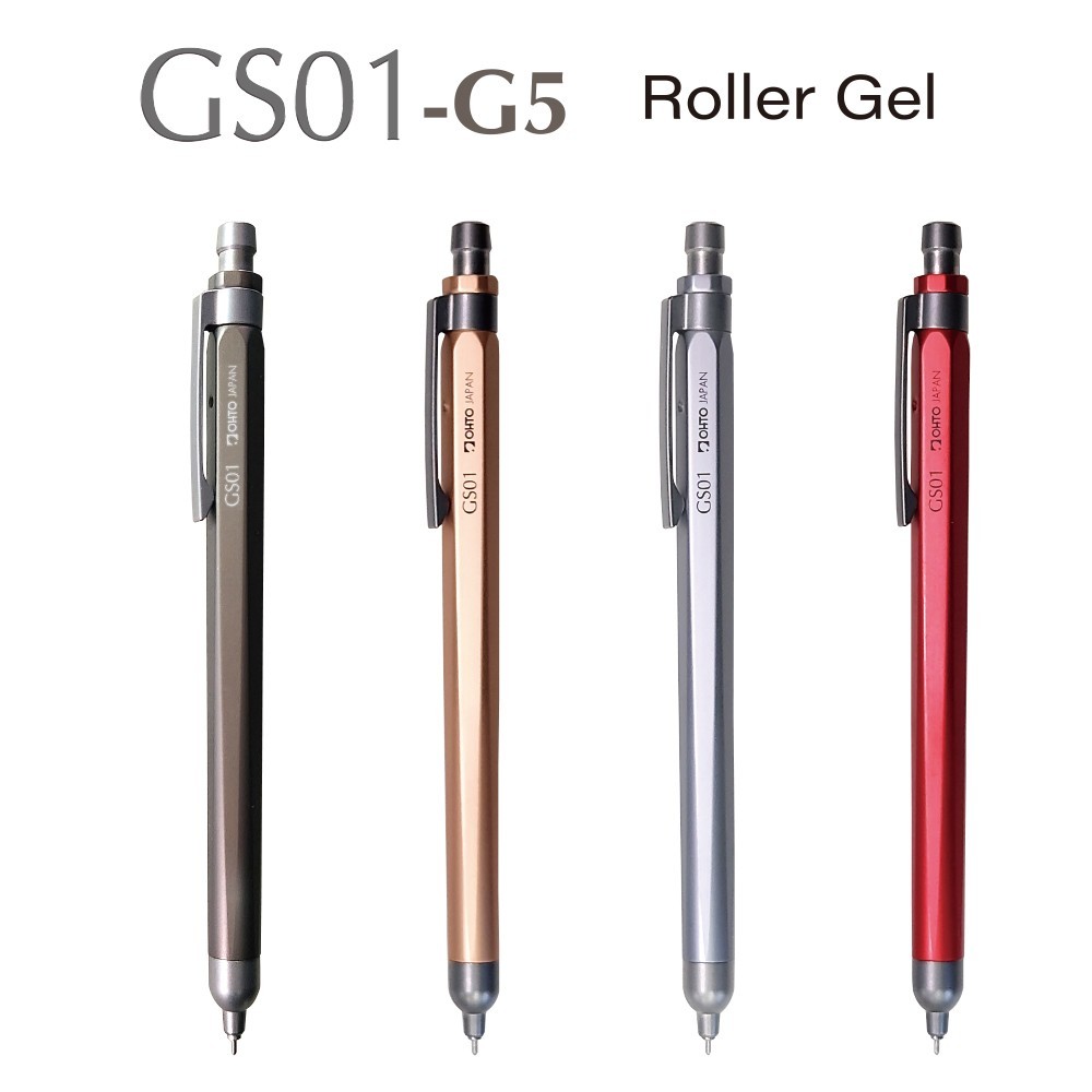 OHTO GS01-G5 Gel Roller Ballpoint Pen 0.5mm Needle Tip Aluminum Made in Japan