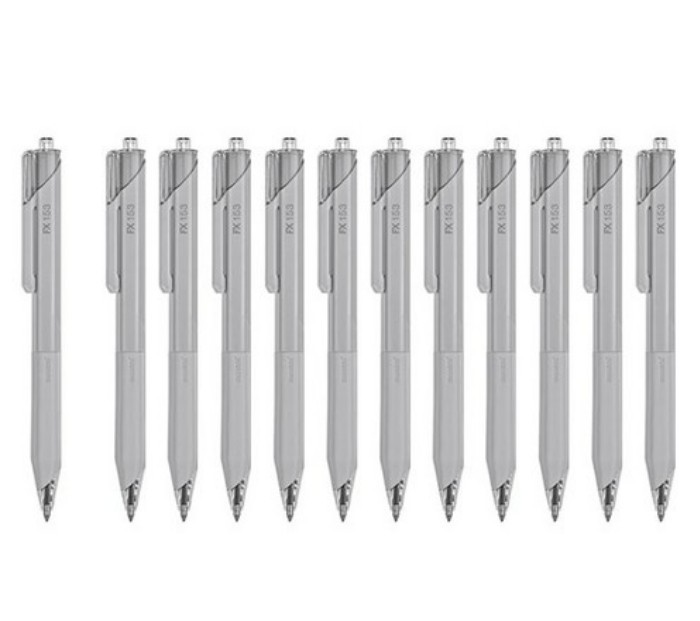 Korean Monami Ball Point Pen FX 153 12ea Set 0.5mm 0.7mm 1.0mm Black Ink