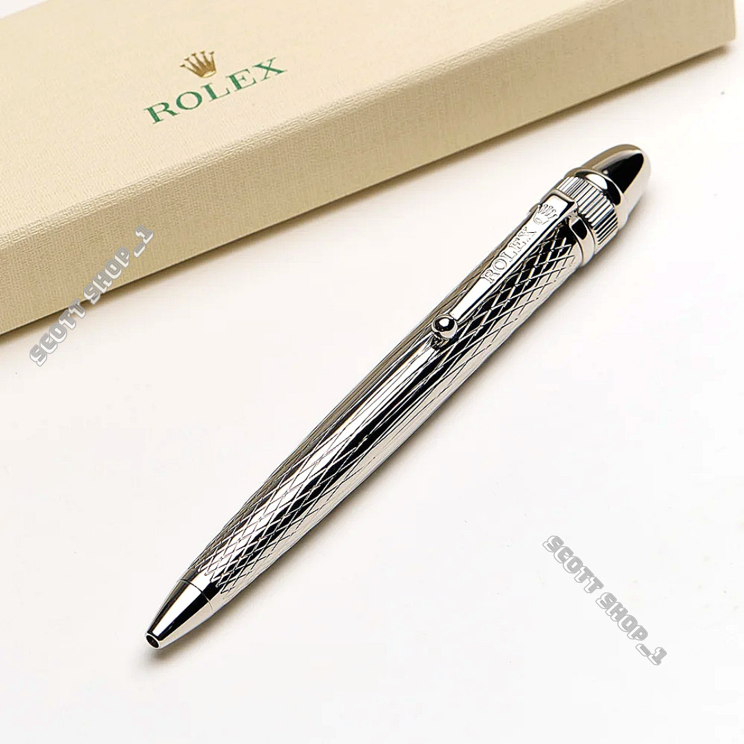 ROLEX Elegant Silver Ballpoint Pen Luxury Gift Box VIP Executive Pen AD VIP Gift