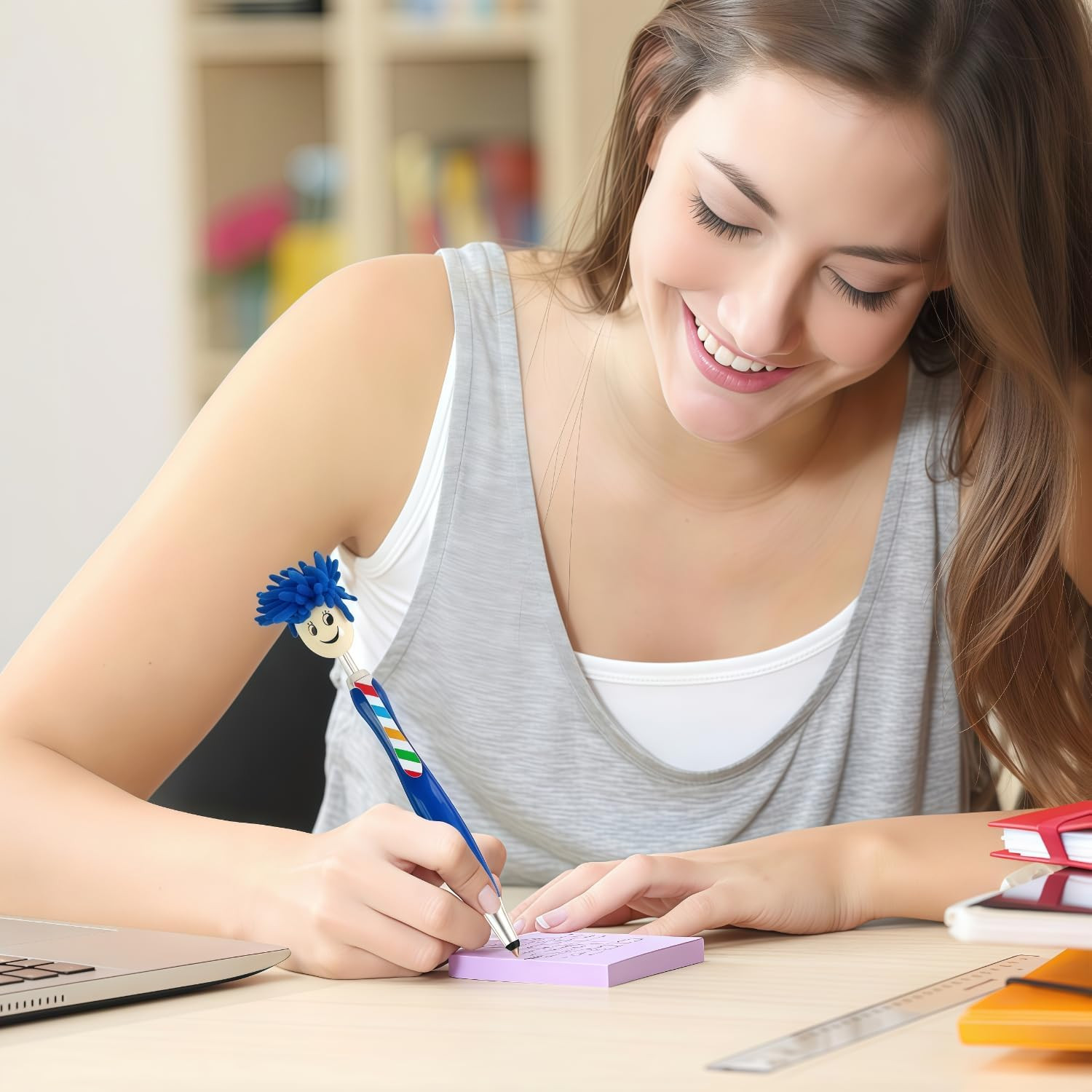 Mop Head Ballpoint Pens, 20PCS Funny Pen with Plush Hair for Adults | Novelty St
