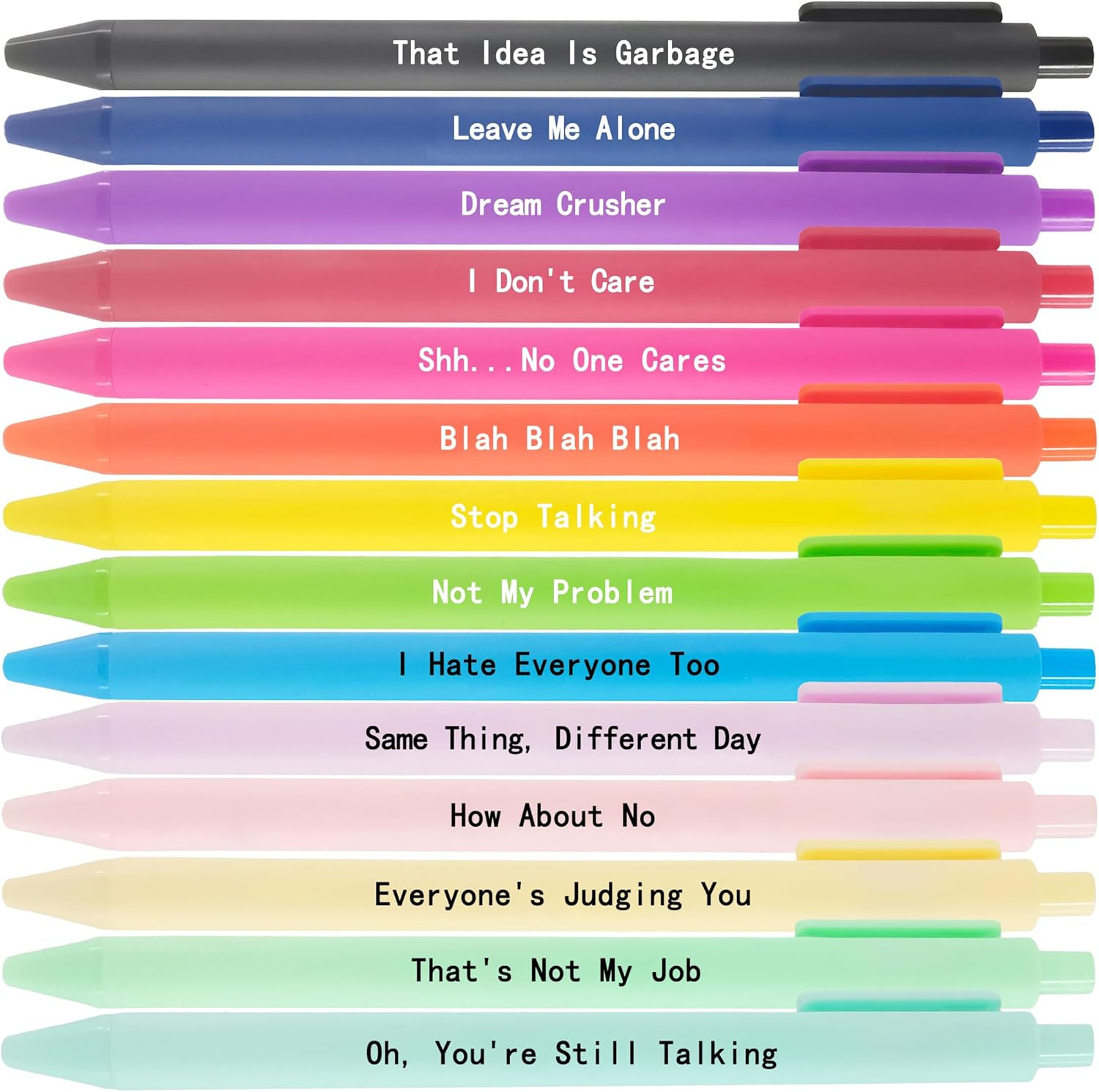 Black Pen,Black Ink Pens Ballpoint with Funny Tip,Funny Pens for Adults,Office S