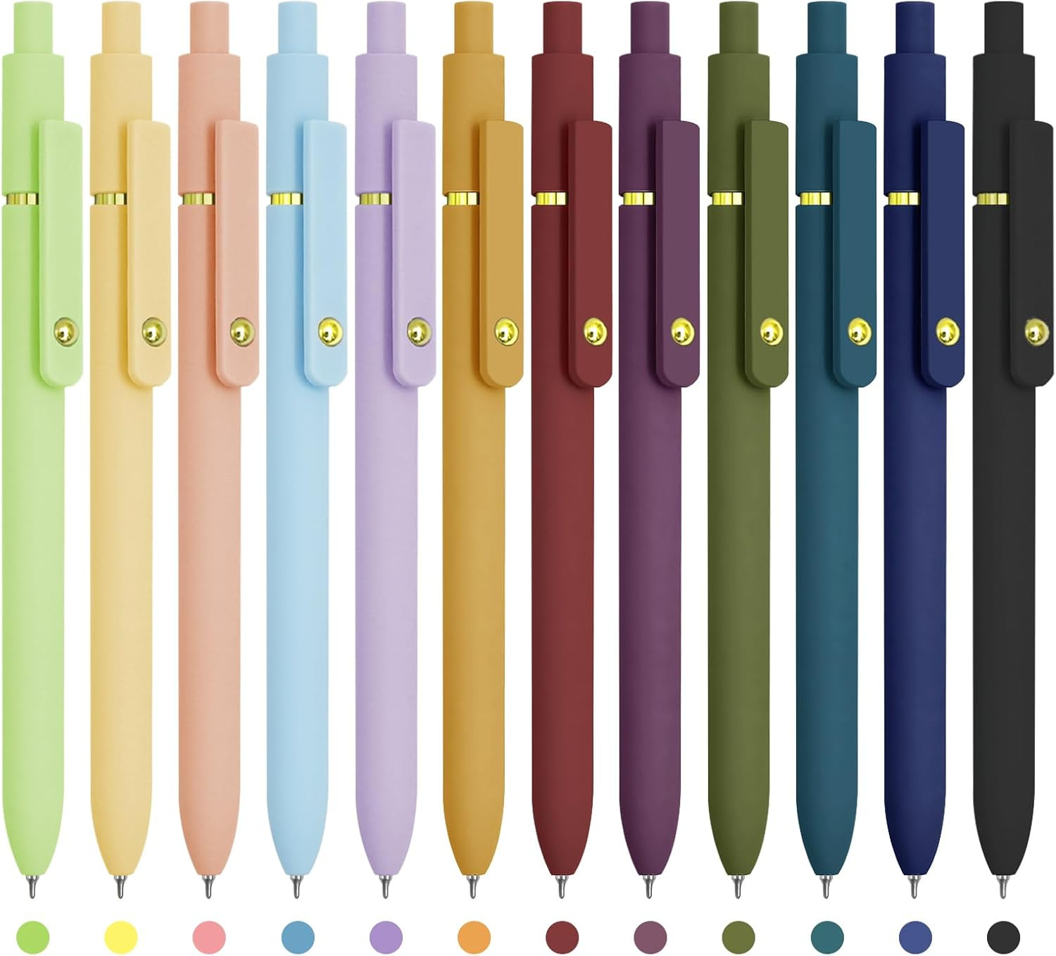 Colored Pens, 12 Pcs Colorful Pens Fine Point Smooth Writing Pen, 0.5Mm Colored