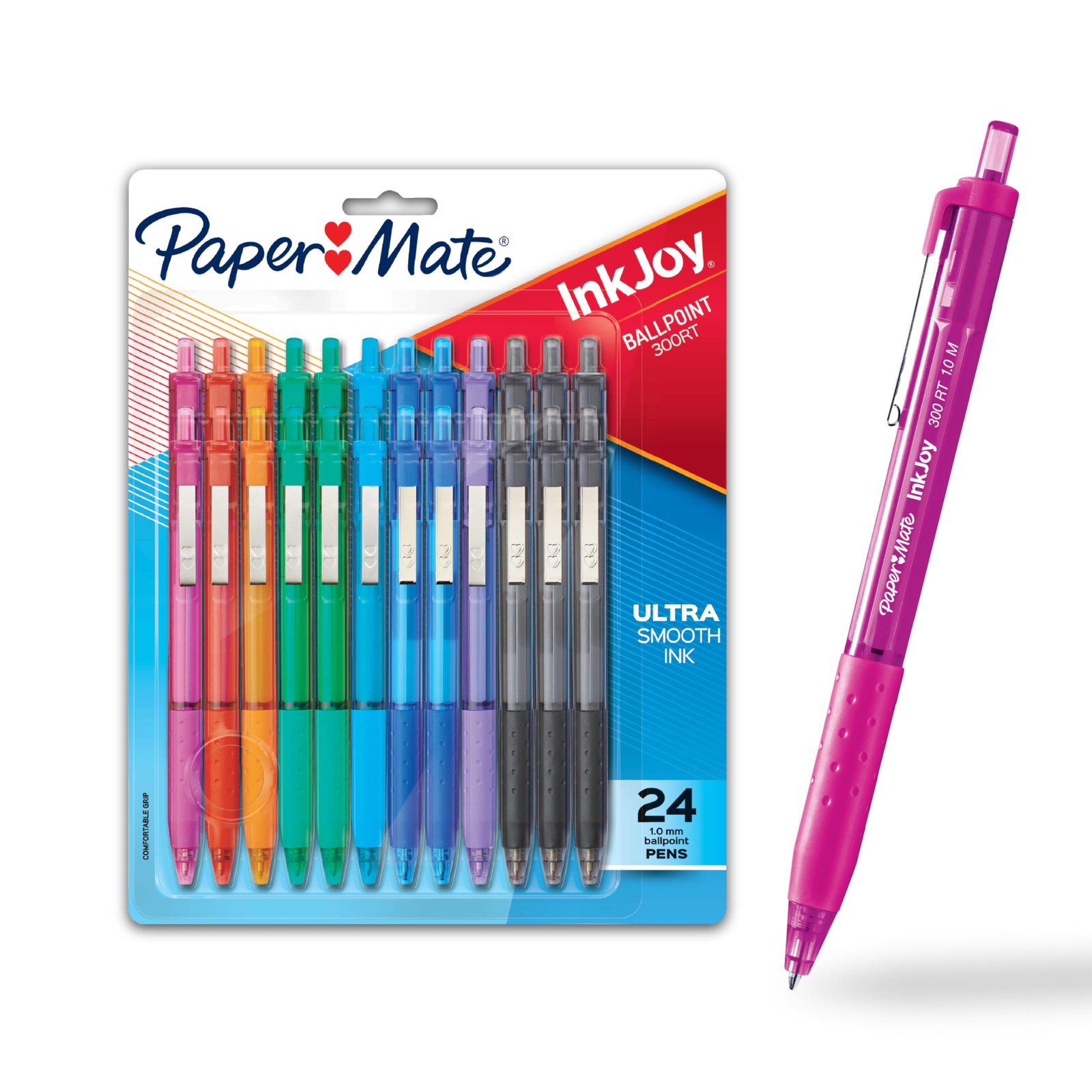 Paper Mate Inkjoy 300Rt Retractable Ballpoint Pens Medium Point 1.0Mm 24 Count