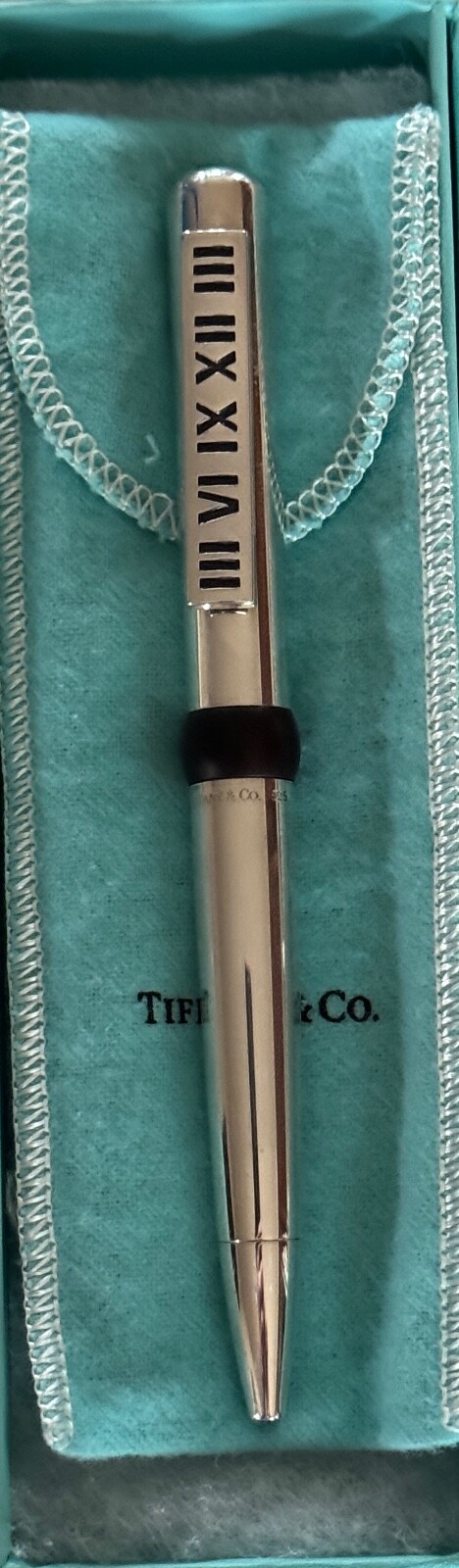 Tiffany & Co. Atlas Pen Sterling Silver 925 Made in Germany With Box & Pouch