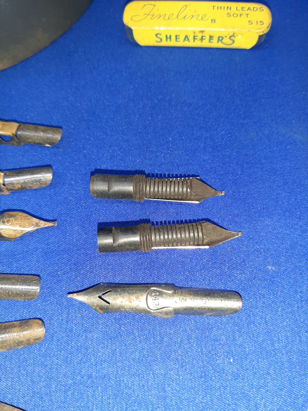 Vintage 1957 Kodak Tri-X Tin & Fountain Pen Tips Speedball Flicker Esterbrook