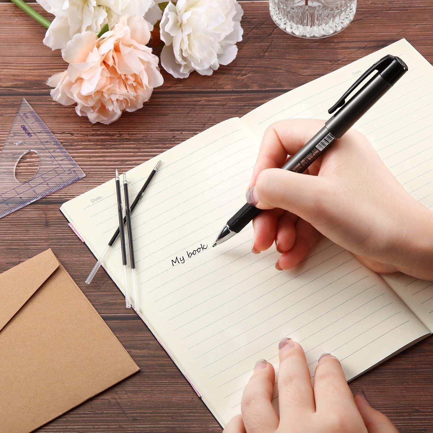 Versatile 30-Piece Black and Blue Ink Refills – Perfect for College & Office Use