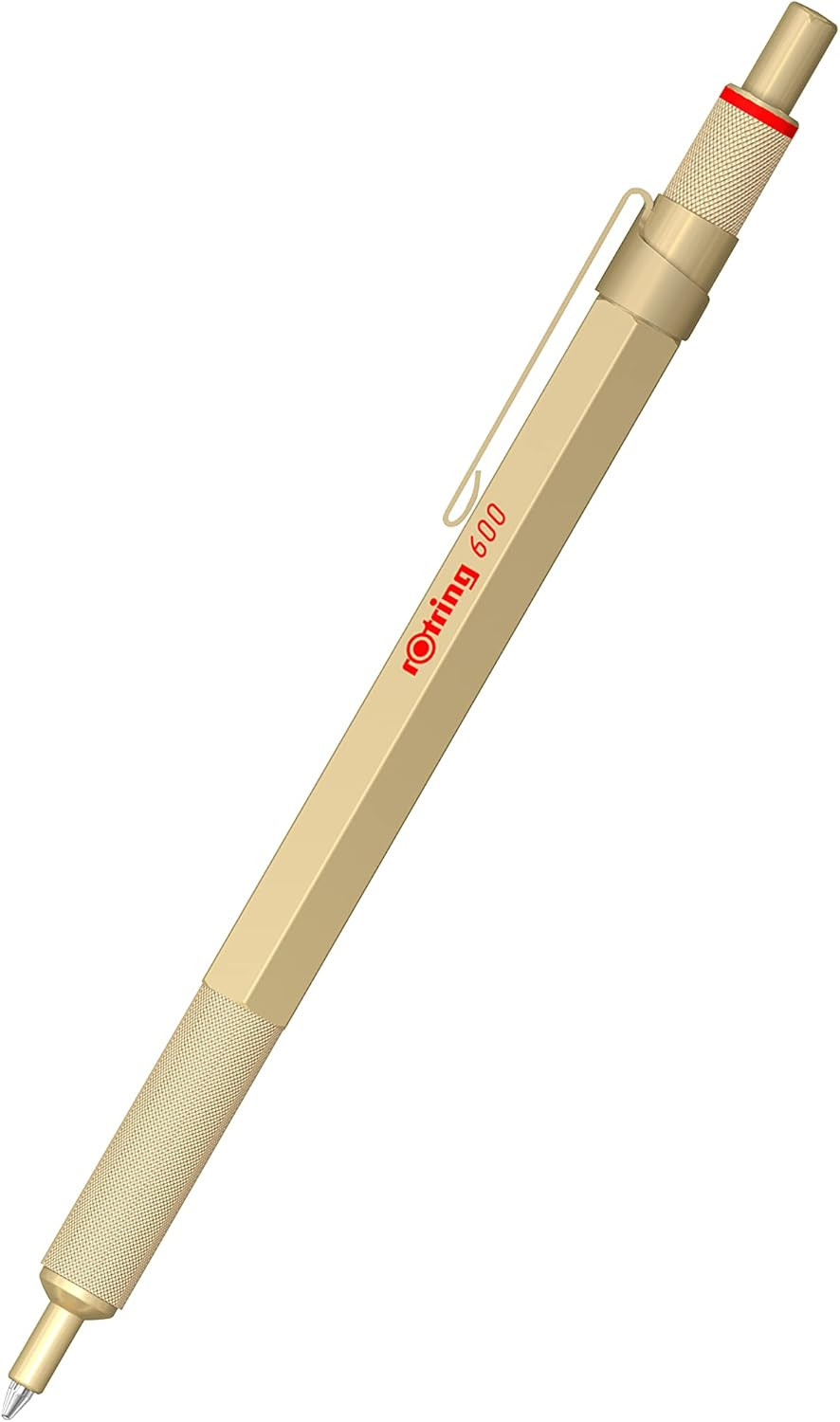 600 Metallic Ballpoint Pen, Medium Point, Black Ink, Gold Barrel, Refillable, 1