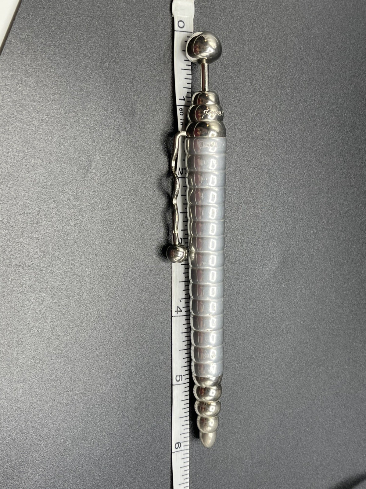 Vintage Jean Pierre Lépine (France) Silver Zig Zag Ballpoint Pen: Swirl Design