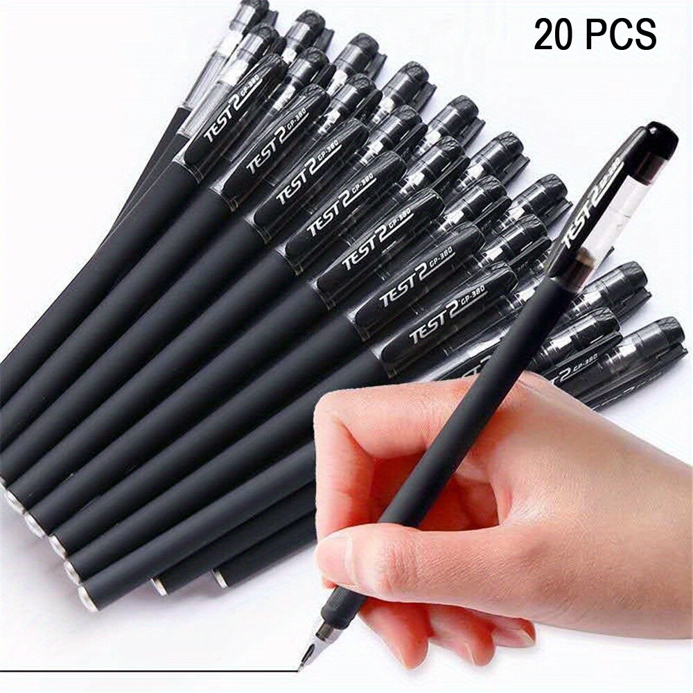 20PCS Ball Point Pens BLACK Gel Ink Pen Smooth Writing – 0.5mm Fine- Best Price⚡