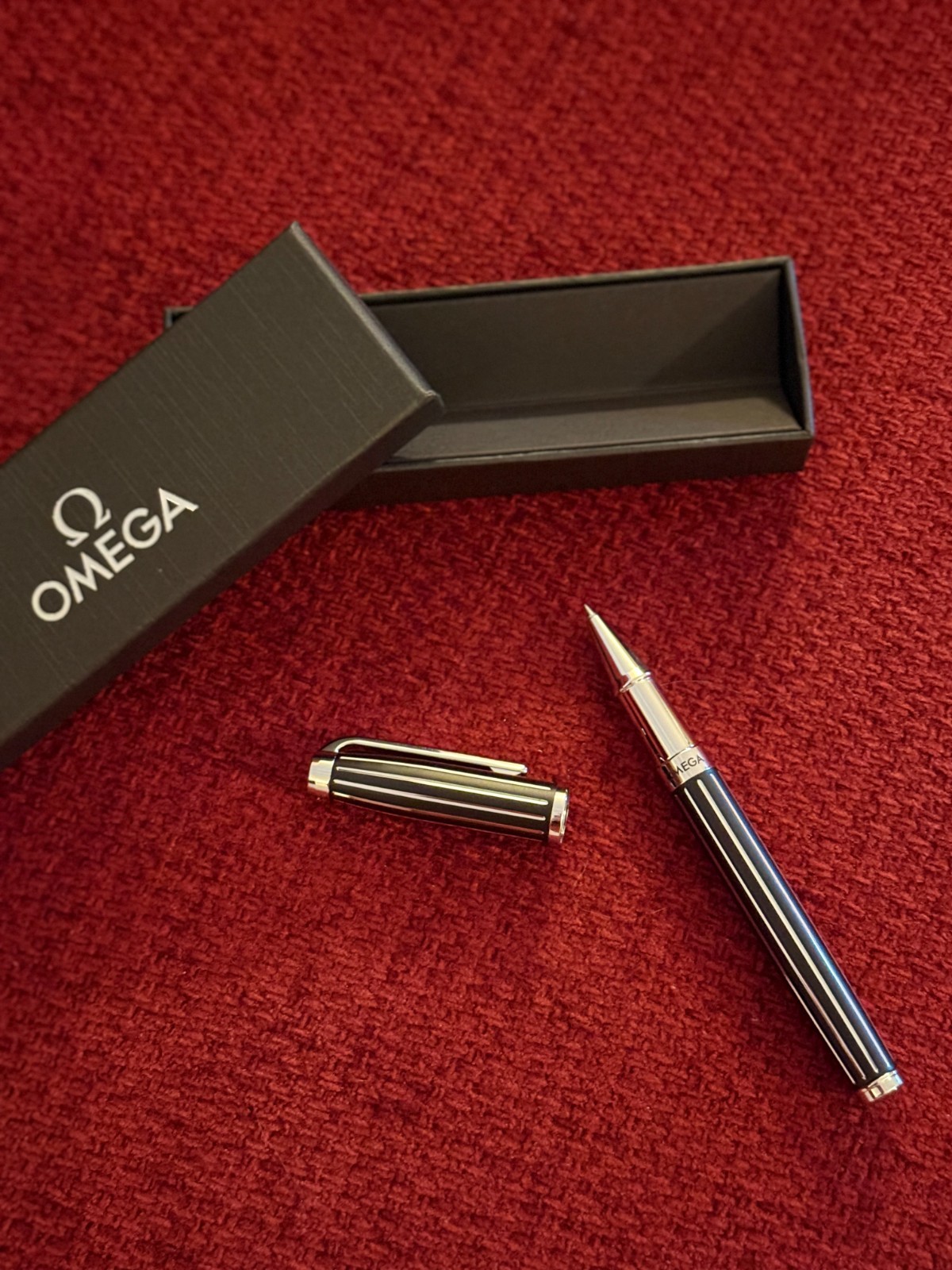 Omega Watch Executive Rollerball Pen, 0.6 Black Ink, Refillable, Luxury AD Gift