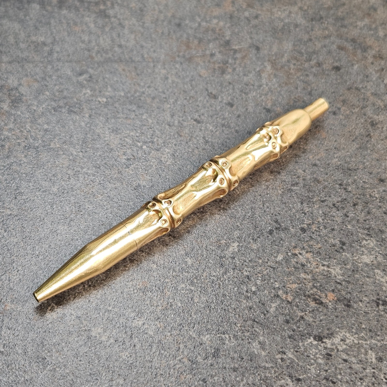 Vintage 1940’s Louis Tamis Bamboo Pen 14K Solid Yellow Gold Executive Stationary