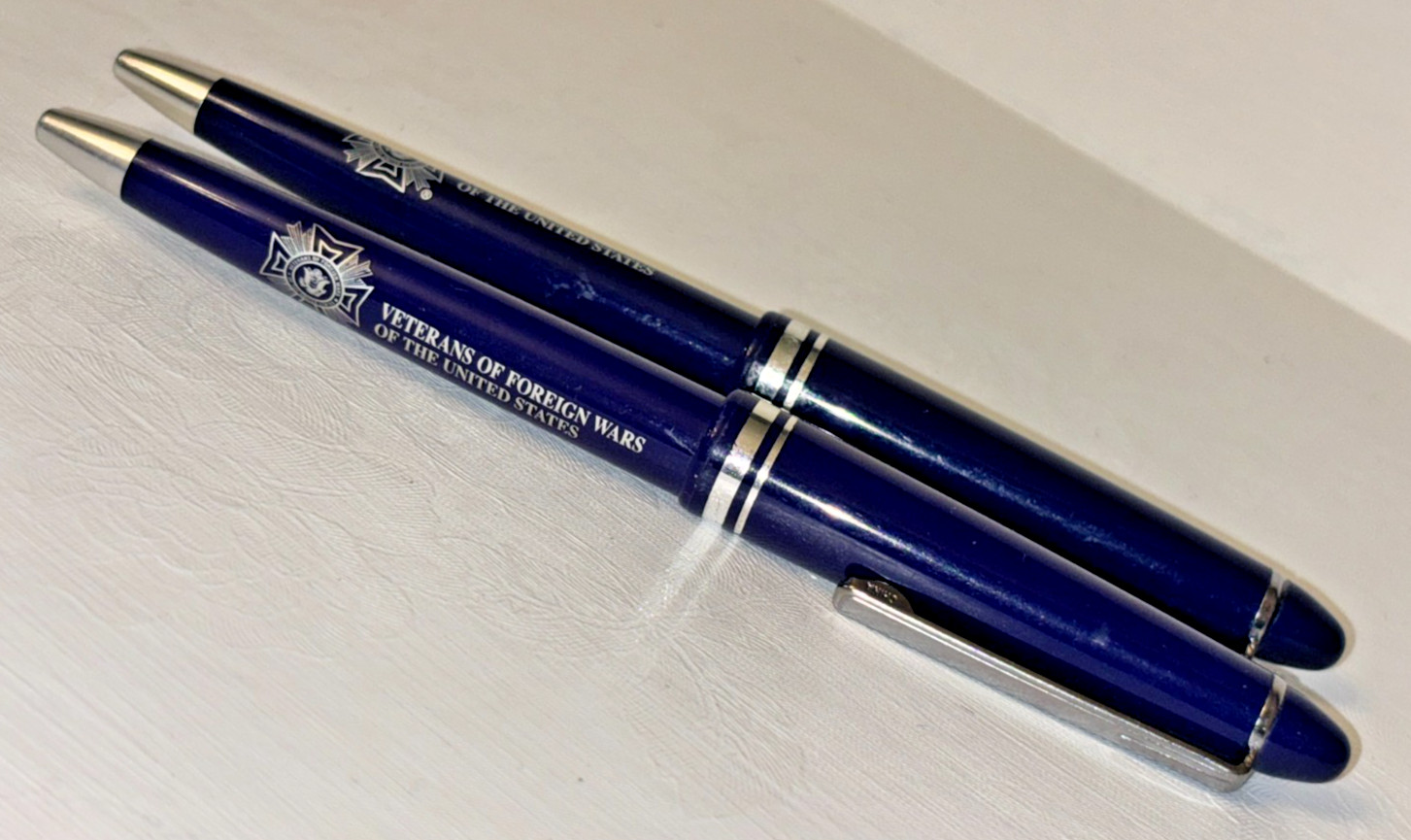 VFW Ballpoint Pens Veterans Foreign Wars United States 2 Vtg Military Veteran