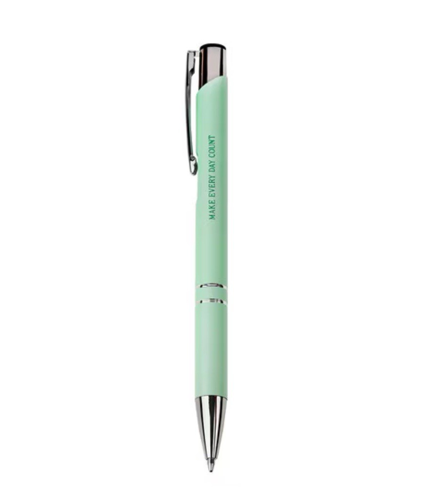 Christian Art Gifts Make Every Day Count Spring Mint Pen and Case Gift Set