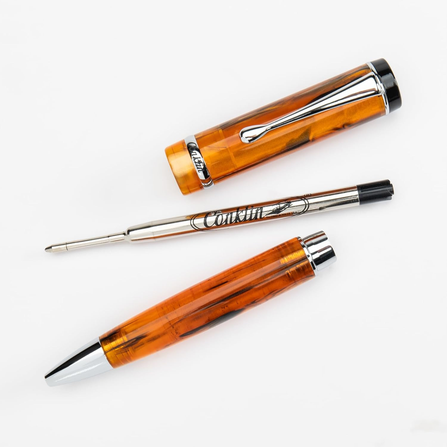 Duragraph Ballpoint Pen in Amber – Luxury Writing Instrument with Warm Amber Fin