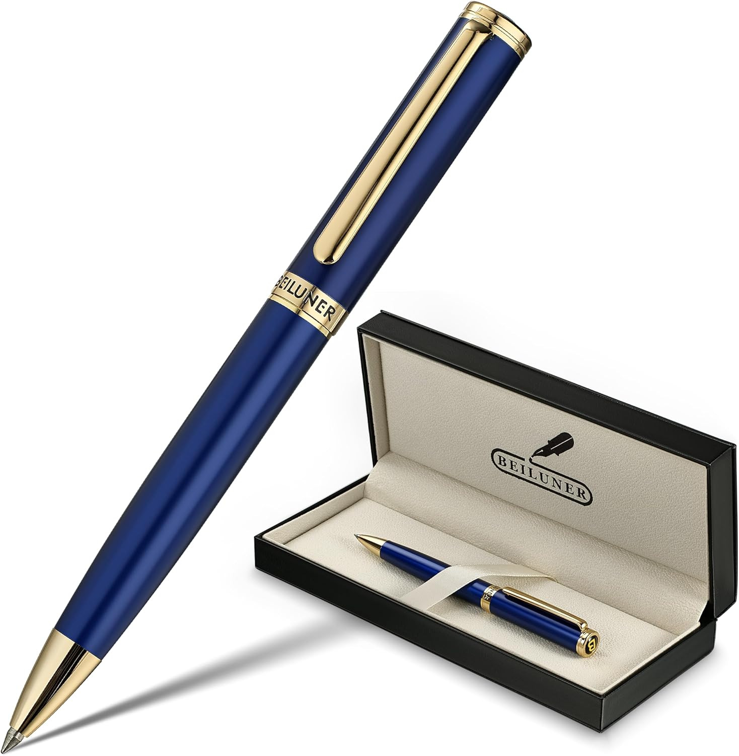 BEILUNER Blue Lacquer Gel Pen – Stunning Luxury Pen with 24K Gold Finish, ADMOK