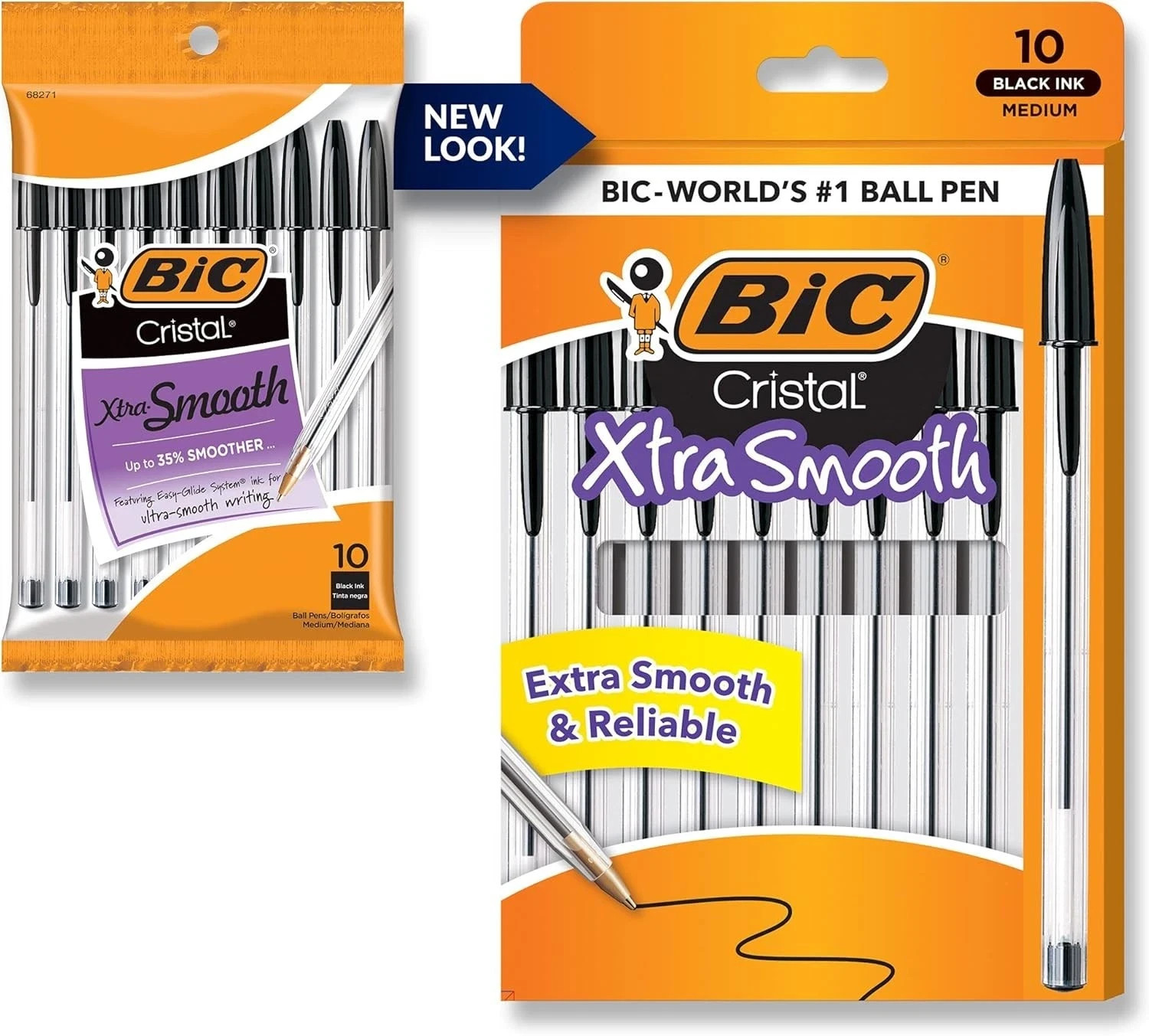Pack of 10 Ballpoint Pen – Black Ink Ball Point Pens for Office Writing School