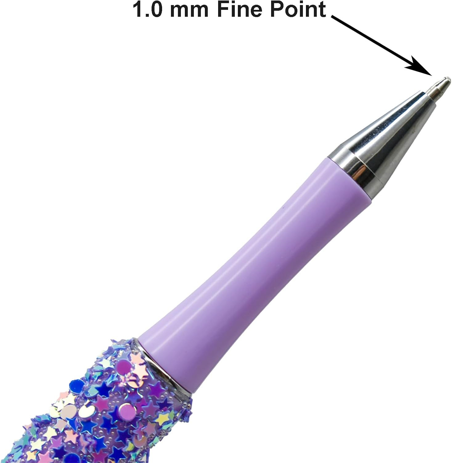 12 PCS Glitter Beadable Ballpoint Pens Retractable Sequin Bead Pen Plastic DIY H