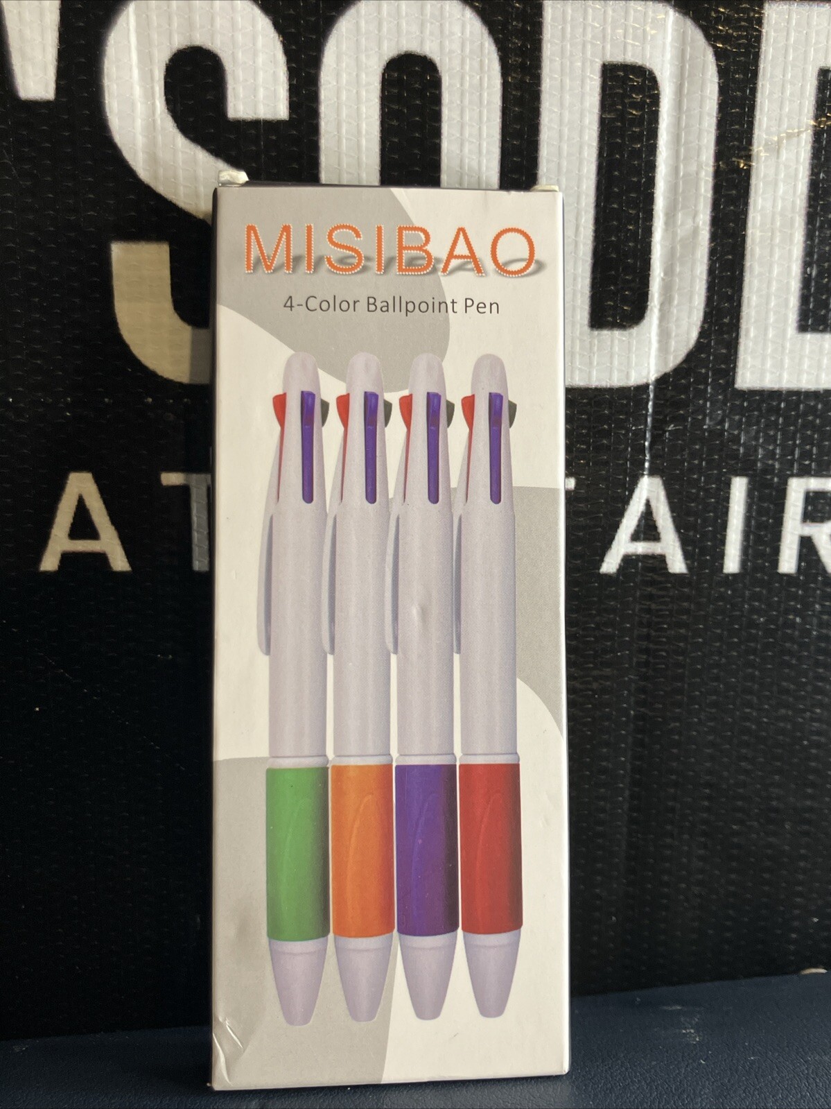 4 x Multi Colour 4 In 1 Retractable Ballpoint Pen Ball Pens Black Blue Red Green