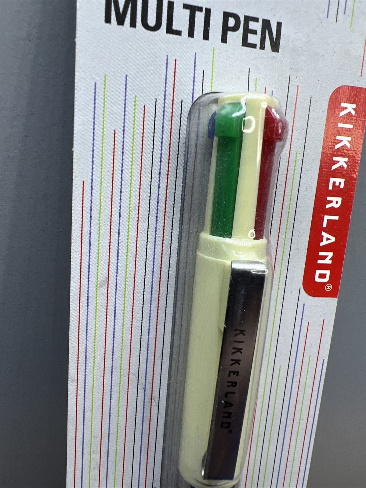 Kikkerland Vintage Multi Pen Clicker 4 Colors Red Green Blue Black New
