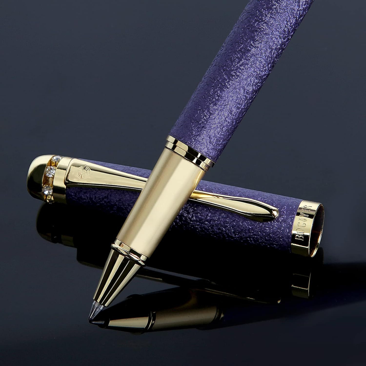 Rollerball Liquid Ink Pens,Best Luxury Ball Pen Gift Set for Women,Black Ink Fan