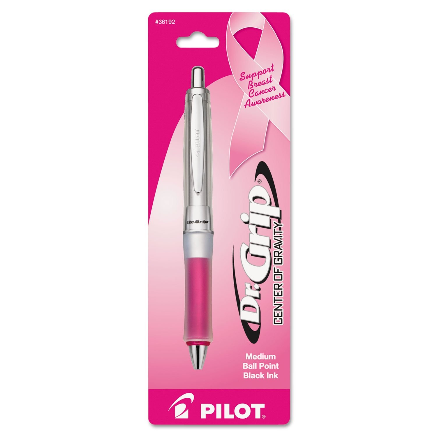 Dr. Grip Ergonomic Pink Ribbon Pen Comfortable Writing Instrument 1 EA