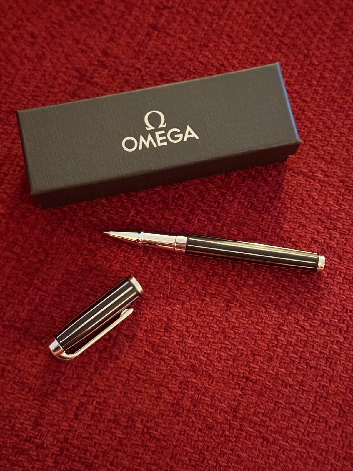 Omega Watch Executive Rollerball Pen, 0.6 Black Ink, Refillable, Luxury AD Gift