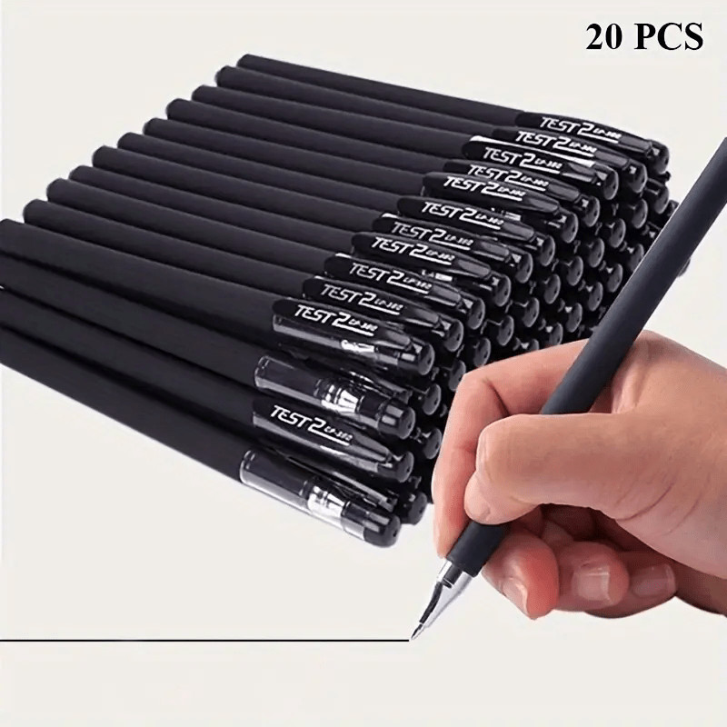 20PCS Ball Point Pens BLACK Gel Ink Pen Smooth Writing – 0.5mm Fine- Best Price⚡