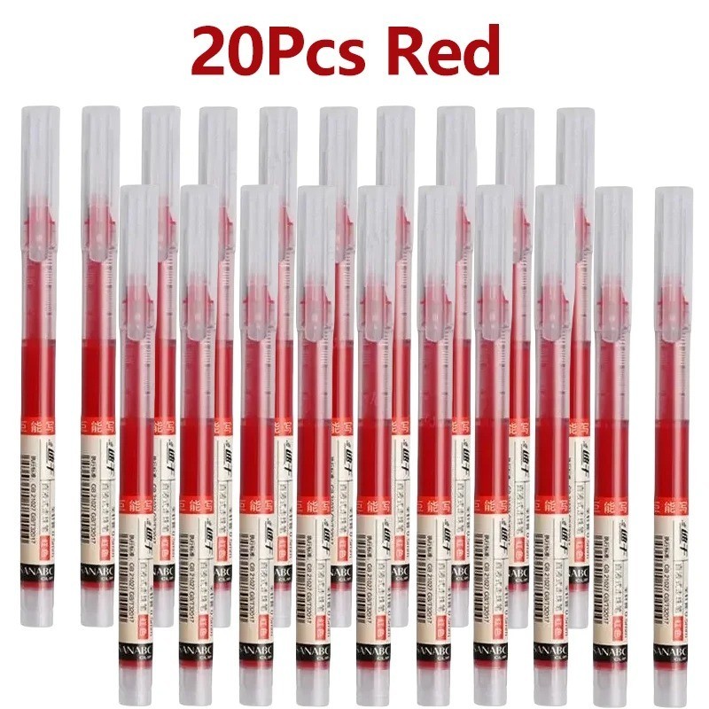 20pcs Gel Ink Pens 0.5mm Black Blue Red Needle Tip School Office