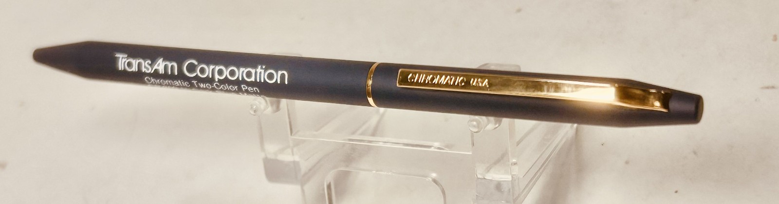 1987 Ritepoint CHROMATIC STANDARD 2-Color Salesman Sample CR-809 Advertising Pen