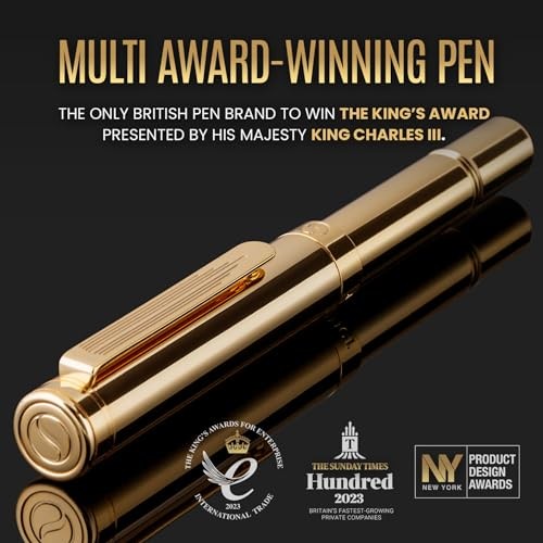 Heavy Gold Rollerball Pen, Award Winning Luxury Pocket Pen with gold 14. Gold