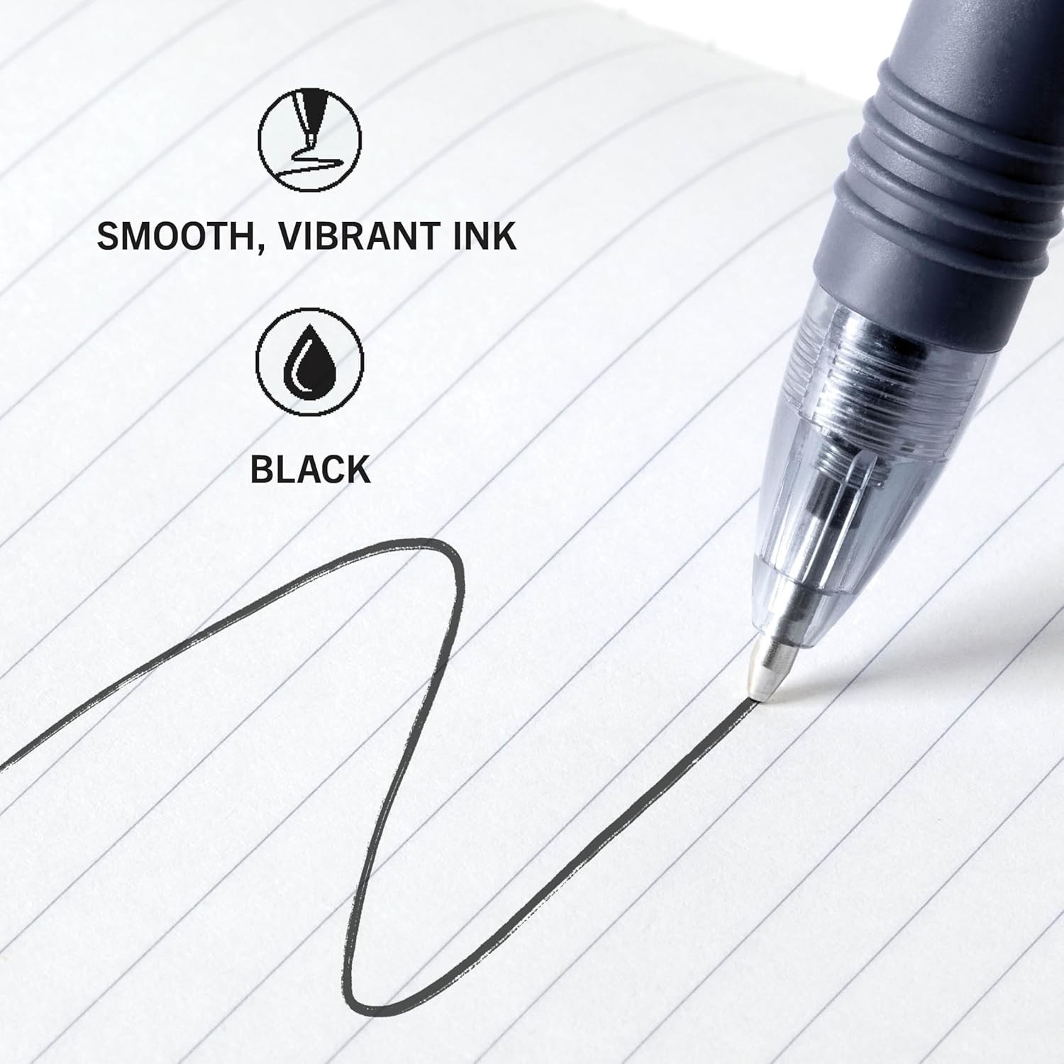 Ergonomic Z-Grip Ballpoint Pens – Retractable, Black Ink, 1.0mm, 18 Count