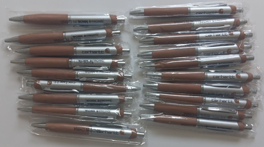 Carhartt Brown Work Strong Advertising Pen Lot Of 19