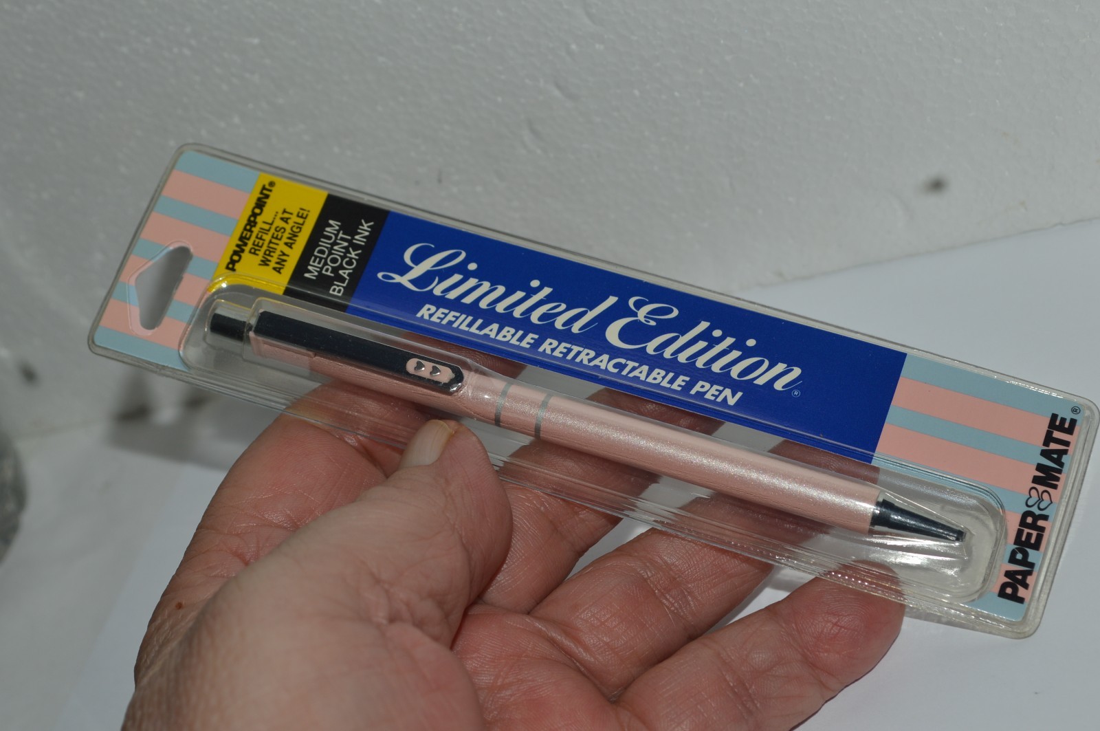 PAPER MATE Limited Edition Ball Pen Pearlescent Soft Pink Japan Made 1989 MIP