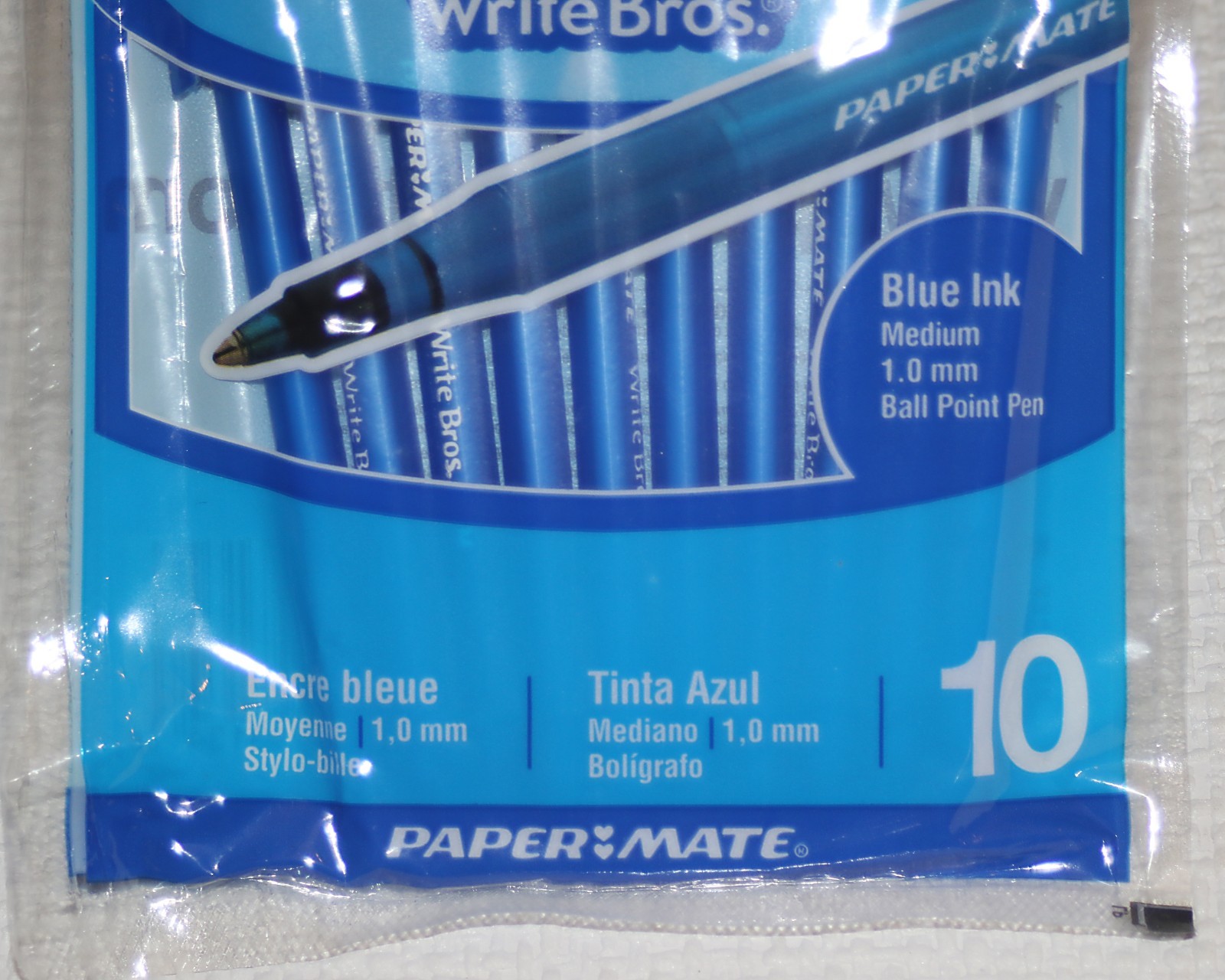 Vintage Paper Mate Write Bros Blue Cap Pens Pack Of 10 Sealed NOS