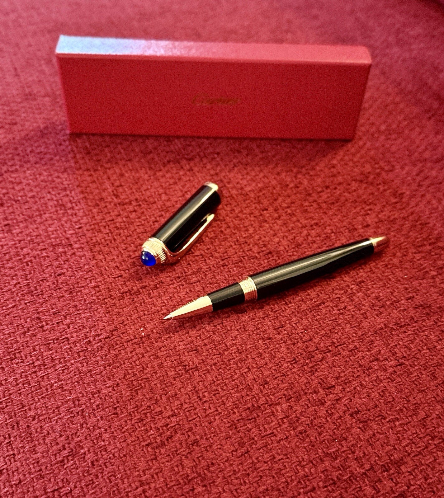 Cartier Yellow Gold Finish Rollerball Pen, Collectable Promotional Gift, AD Gift