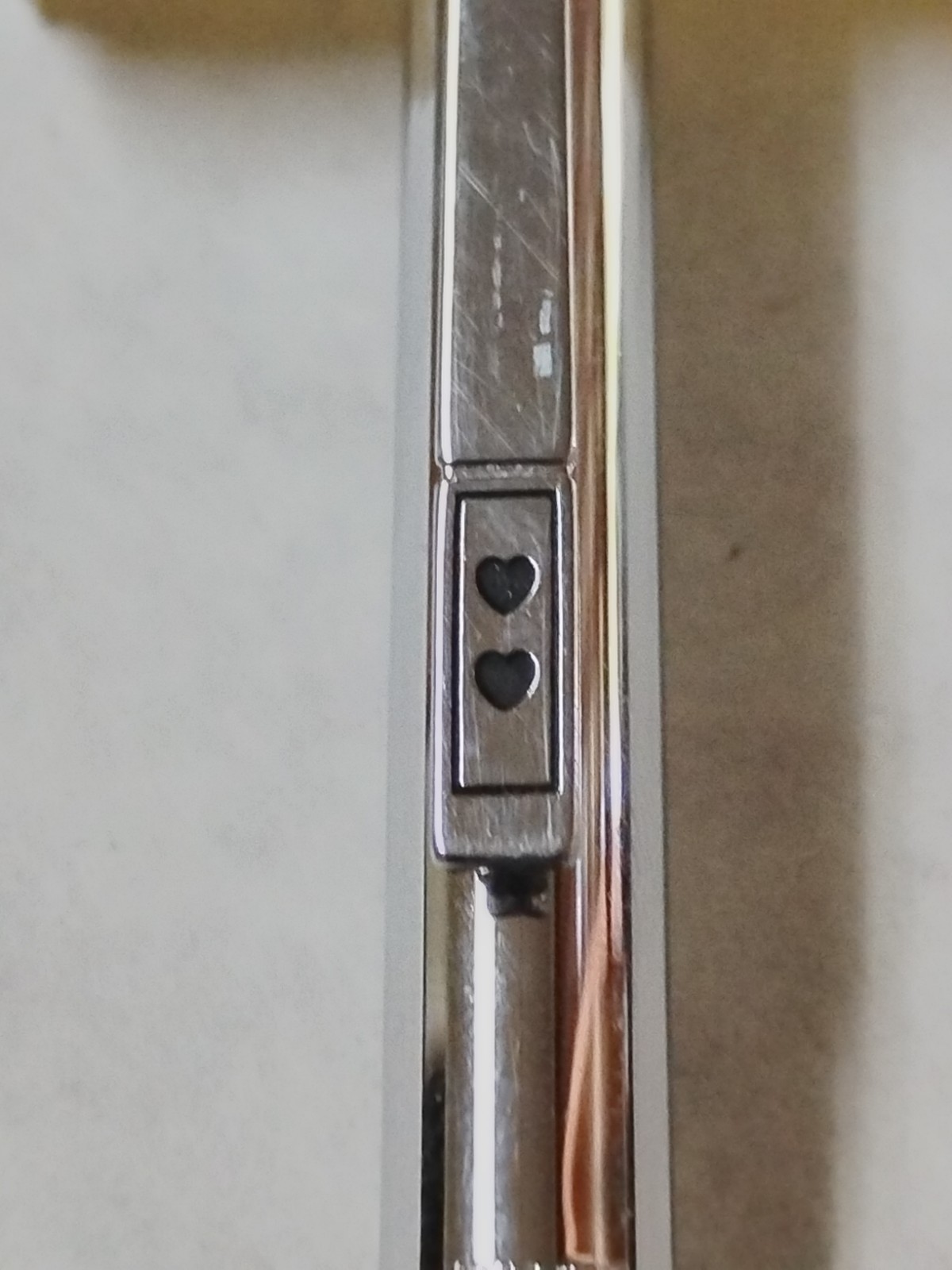 Vintage Paper Mate Profile Slim Grip Black Chrome Two Heart Ballpoint Pen #Q7
