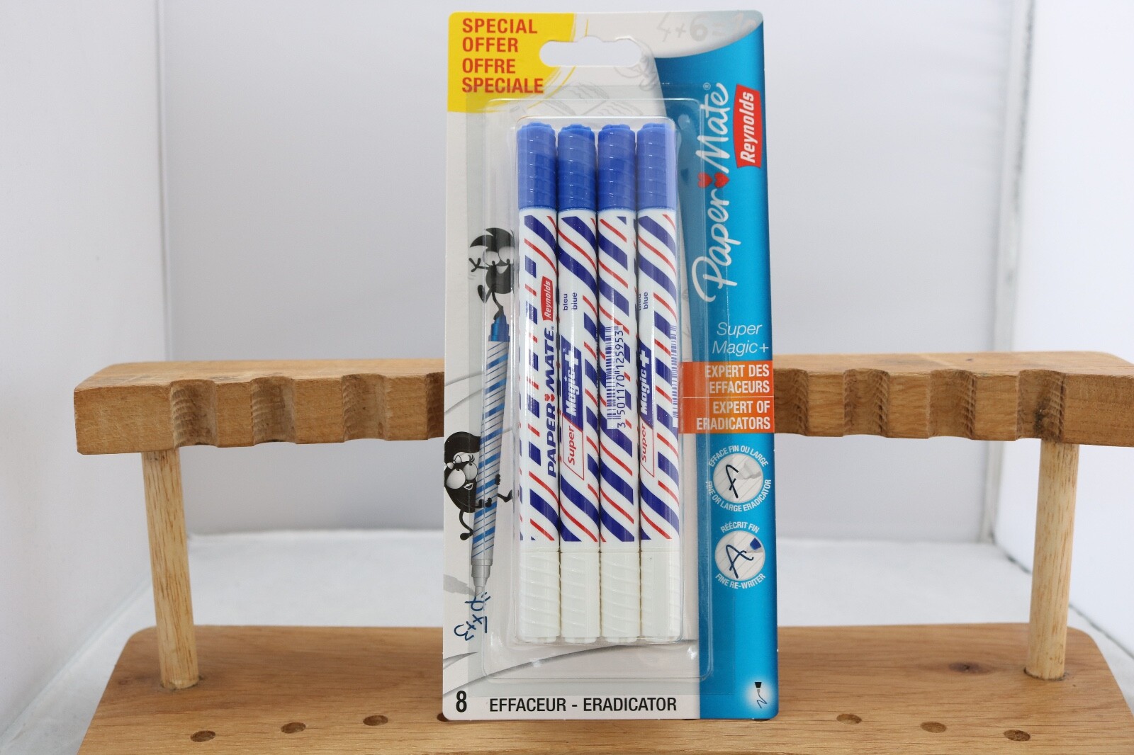 Paper Mate Super Magic+ Fine Blue Eradicator Ballpoint Pen, UK Seller