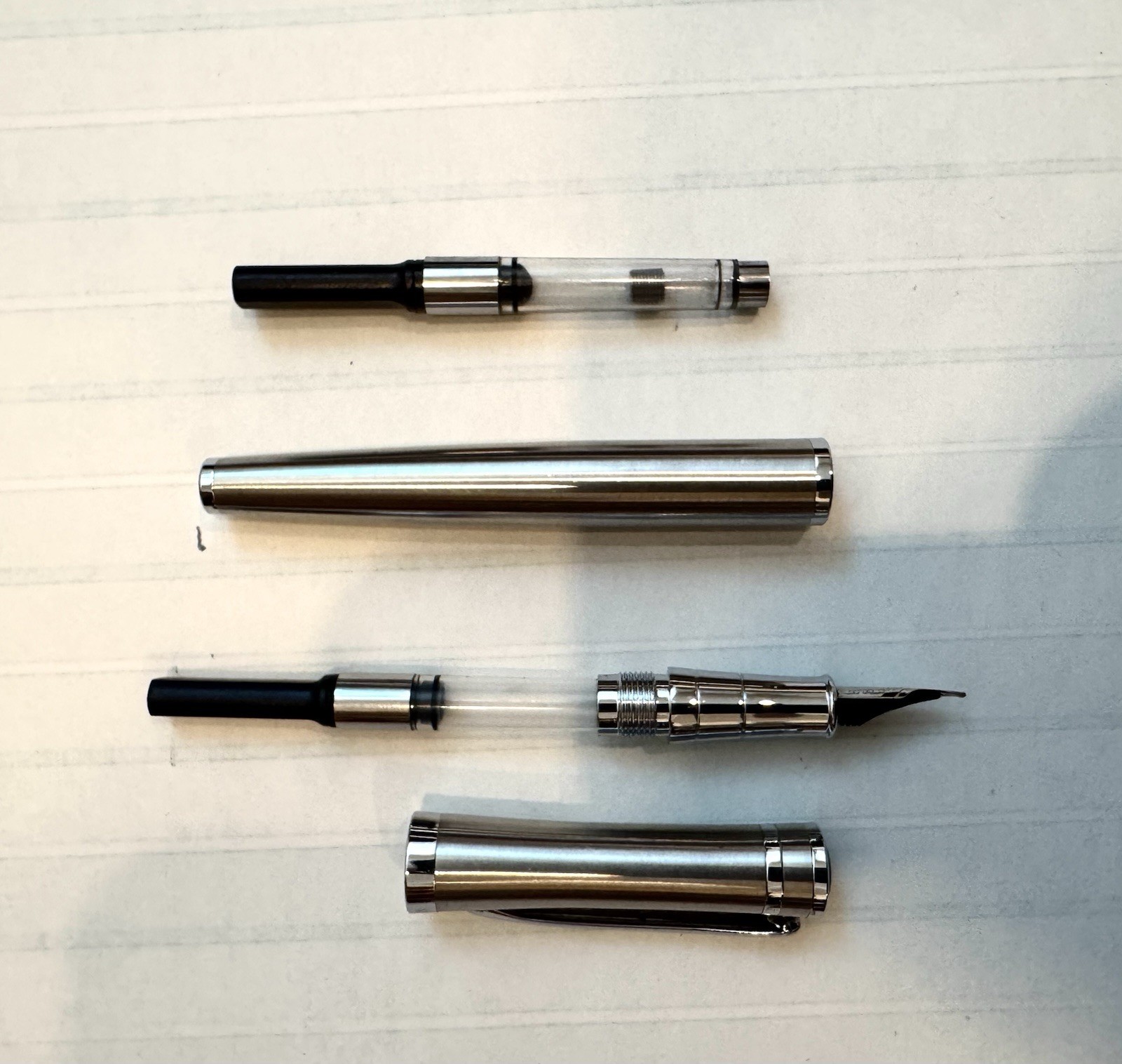 Genius Metal Medium Nib Fountain Pen,Silver Clip – Steel
