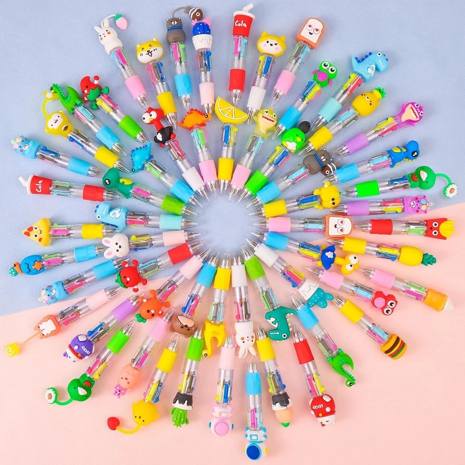Fun Cartoon Mini Pens Bulk – 100pcs Multicolor Ballpoint Set