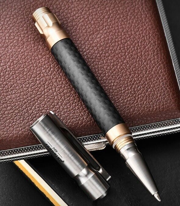 1 PC EDC Titanium Alloy Brass Pocket Ballpoint Pen Business Write Pen w/Clip