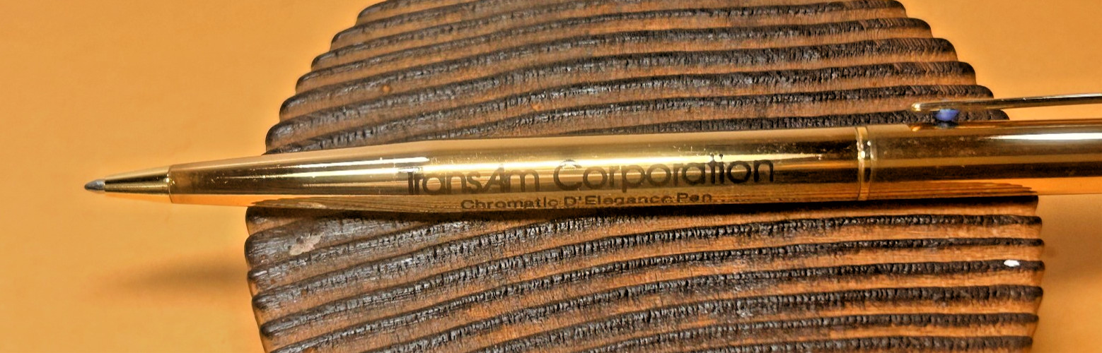 1986 Ritepoint CHROMATIC Salesman Sample CR7720 Brass PANASONIC Adv. Pen