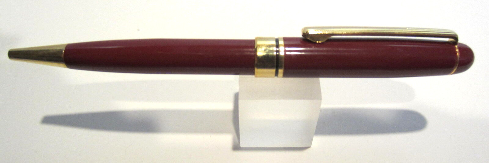 TERZETTI EXECUTIVE HEAVY METAL BRASS BALLPOINT PEN- RED+ VELVET POUCH-GREAT DEAL
