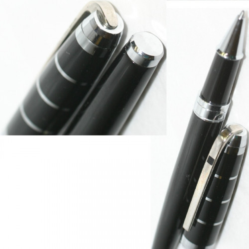 Dupont Ballpoint Pen with Cap / BLK & SLV in Good Condition Limited From JAPAN