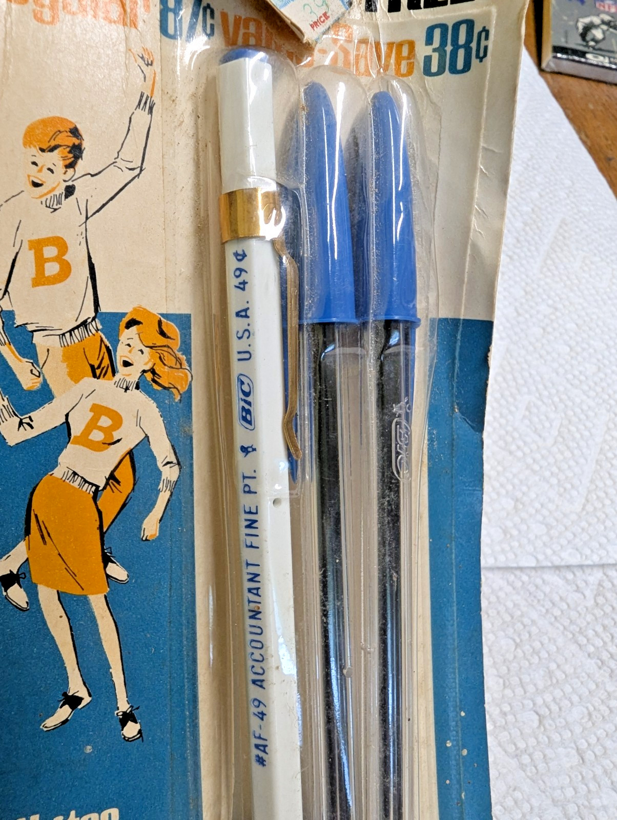BIC School Special Pen Set 1970s BIC AF-49 + 2 standard New Old Stock WOW