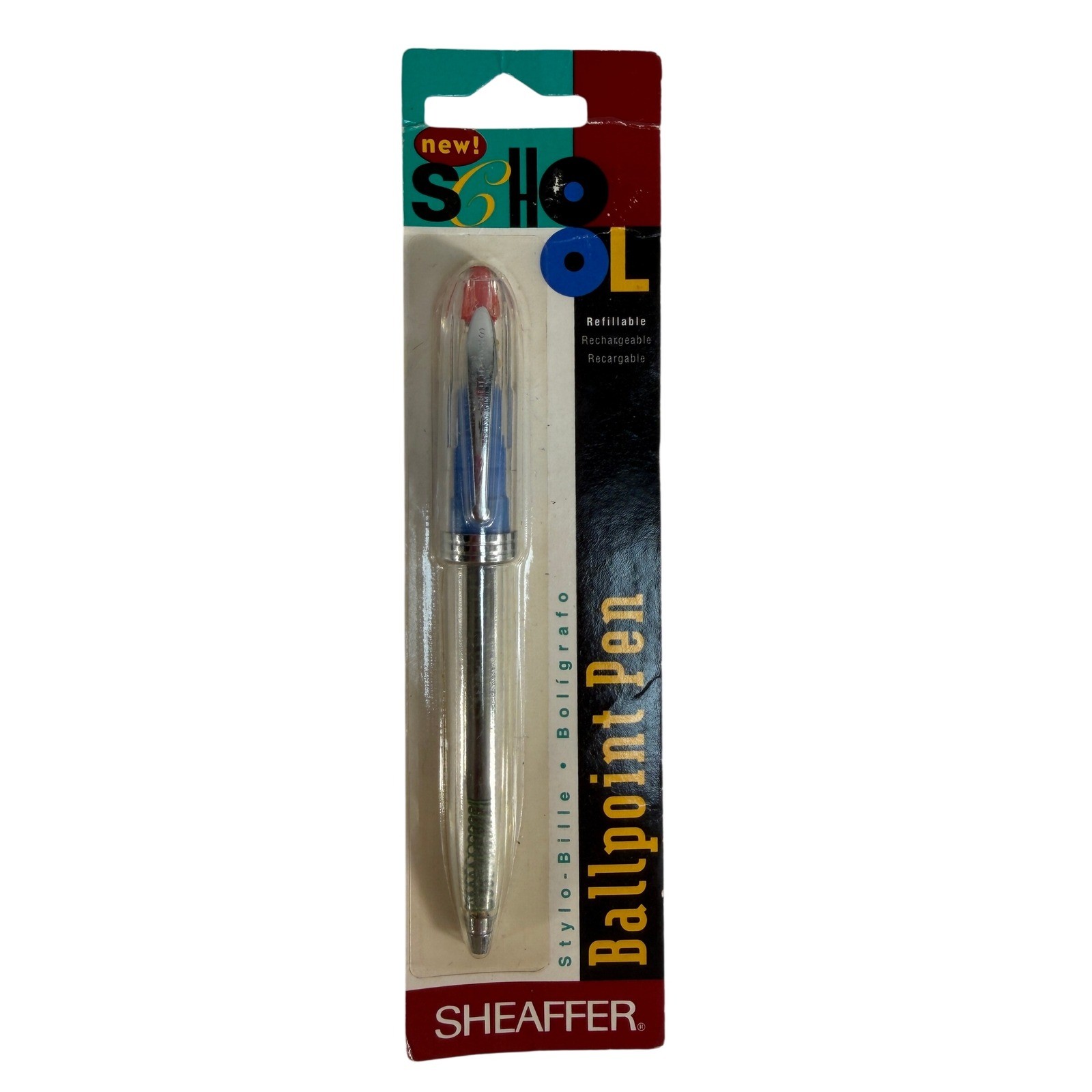 VTG Sheaffer Ballpoint Pen School Refillable Cap Activated Black Ink Clear NEW