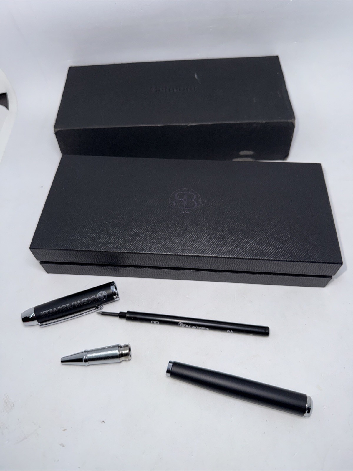 Belmont Rollerball Ballpoint Pen Custom Branded w/ Cases – might Need Ink🫟