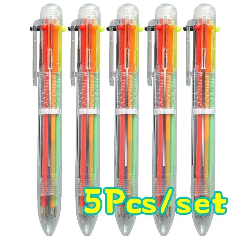 1pc MultiColor 6 in 1 Color Ballpoint Pen Ball Point Pens Kids School Office
